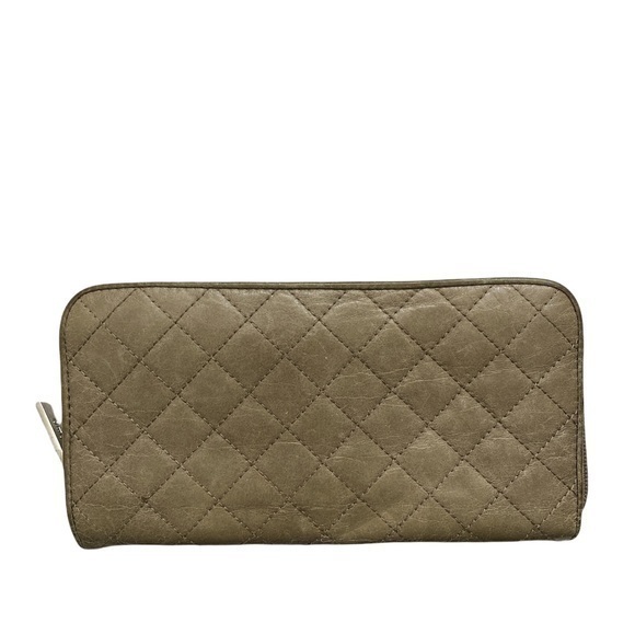 Hobo zipper quilted taupe leather wallet - Picture 1 of 16